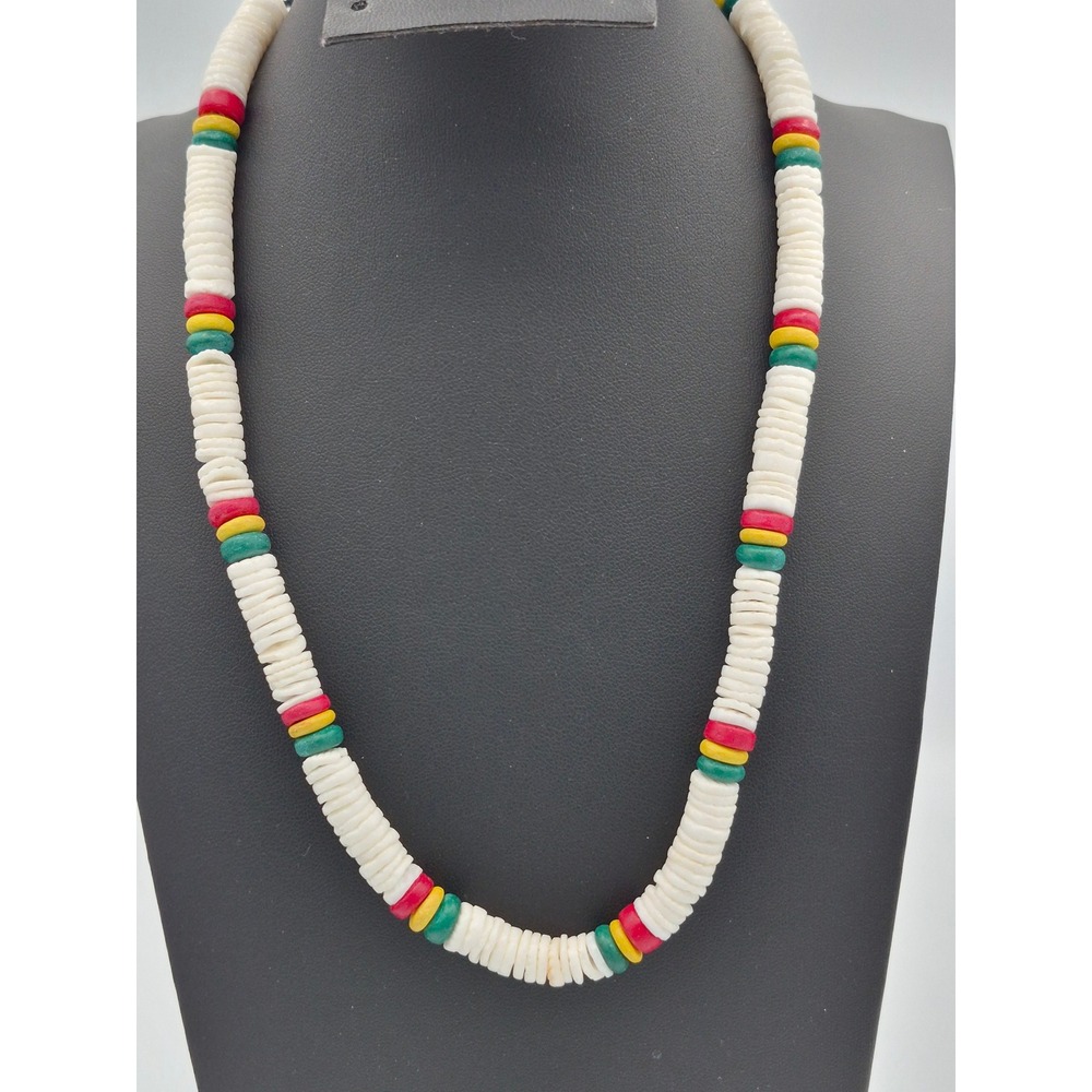 Vintage Hawaii Shell Necklace Multi Color Puka Beads Boho Beach